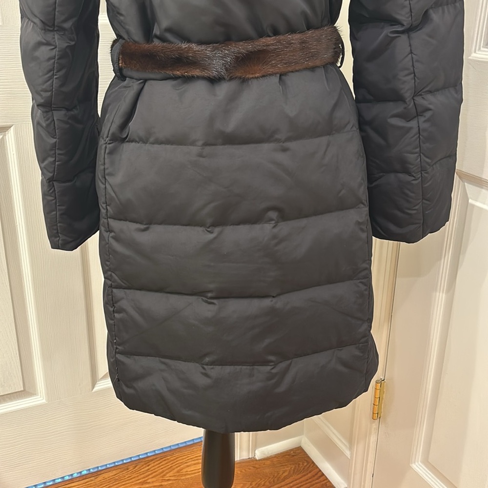 MaxMara Weekend Black Puffer Winter Coat Jacket with Fur Trim Women’s size 6 - Picture 8 of 12